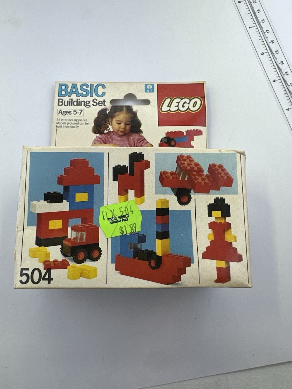 Vintage 1985 LEGO 504 Basic Building Set SEALED Rare Girl Box Art Variation